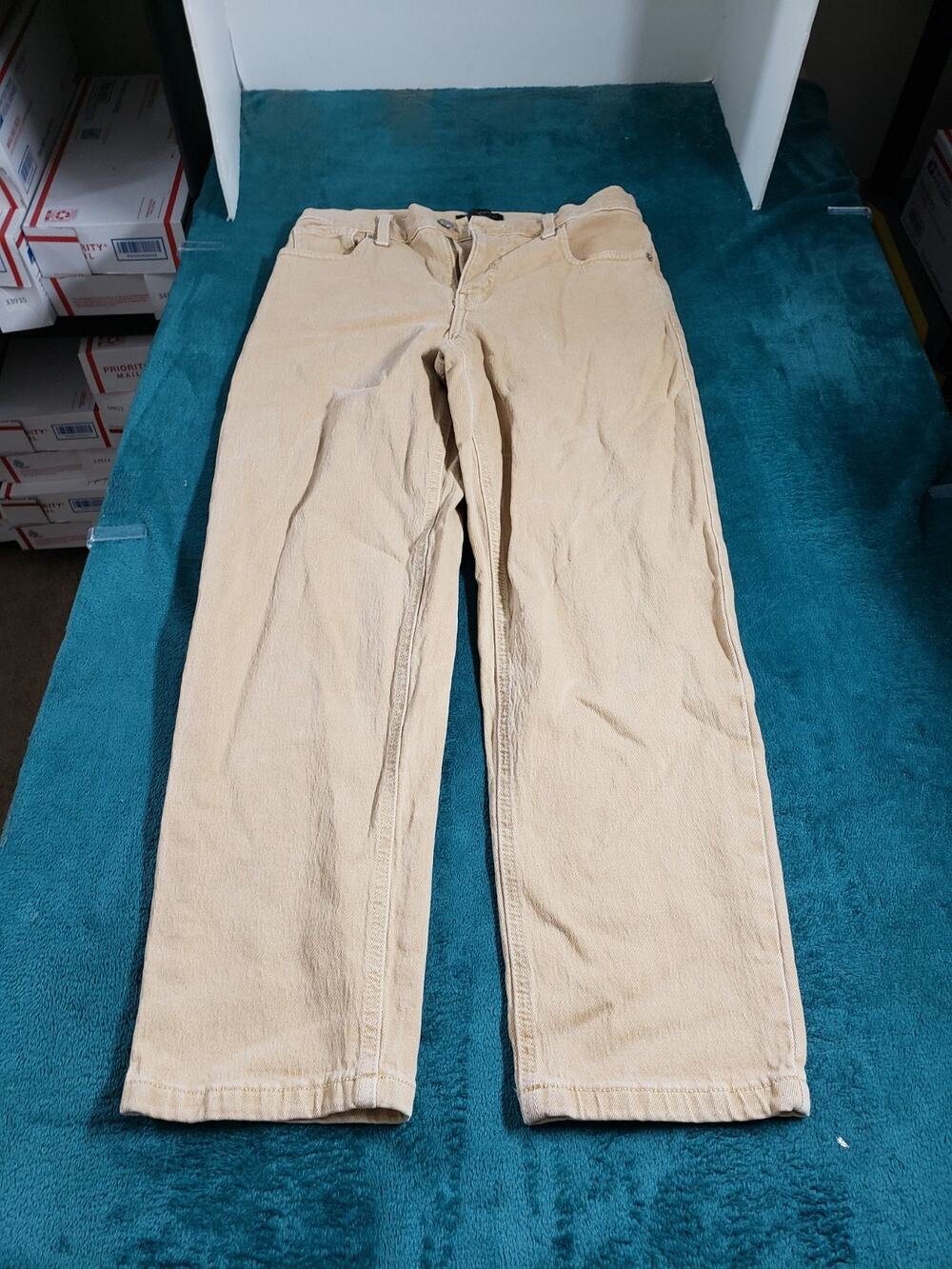 Banana Republic Jeans Size 2 Petite Women Beige Pants Stretch High Rise Straight